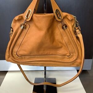Chloe Paraty Leather Handbag Honey